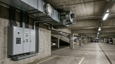 Электрика подземного паркинга: заземление, дымоудаление и защита